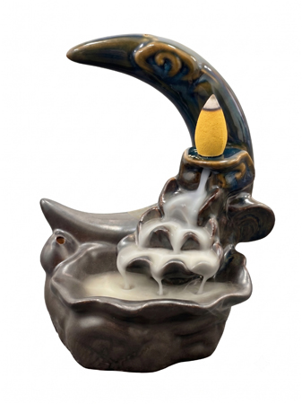 Ceramic Moon Back flow Incense Burner